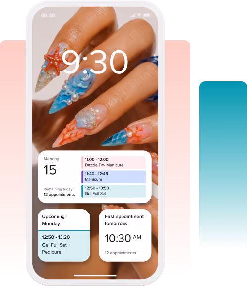 Booksy appointment calendar preview on a phone